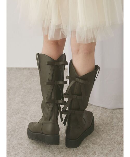 merry jenny（メリージェニー）の「sweet ribbonウエスタンブーツ（ブーツ・レディース・ブラウン/ピンク・MEDIUM/LARGE）」の20枚目の写真