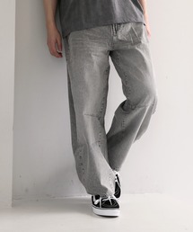TopIsm | バックシャーリング　デニムワイドパンツ(デニムパンツ)