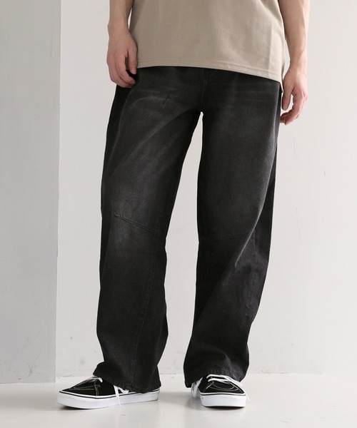 TopIsm(トップイズム)の「バックシャーリング デニムワイドパンツ(デニムパンツ・メンズ・ブラック/ライトブルー/ライトグレー/ネイビー・M/L/LL)」の11枚目の写真