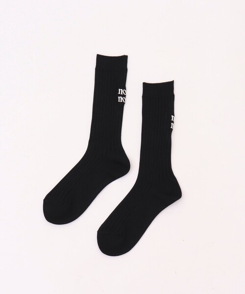 NOLLEY’S（ノーリーズ）の「【nolnol/ノルノル】ロゴリブソックス（ソックス/靴下・レディース・ブラック/ネイビー/オフホワイト/ブラック系その他/グレー・FREE）」の3枚目の写真