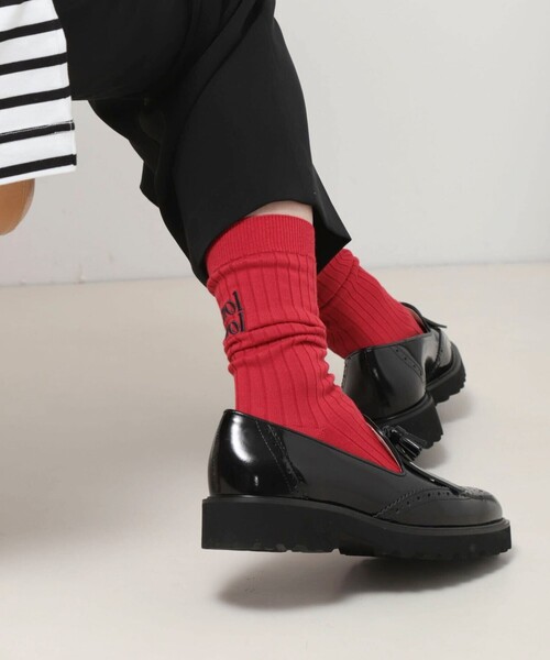 NOLLEY’S（ノーリーズ）の「【nolnol/ノルノル】ロゴリブソックス（ソックス/靴下・レディース・ブラック/ネイビー/オフホワイト/ブラック系その他/グレー・FREE）」の9枚目の写真