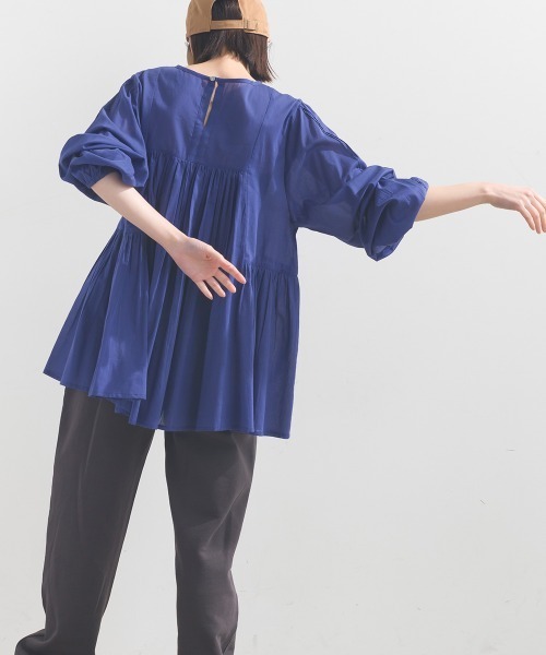 OMNES（オムネス）の「コットンボイルレース切り替えプルオーバーブラウス（シャツ/ブラウス・レディース・ベージュ/ホワイト/ブルー/ブラック・FREE）」の19枚目の写真