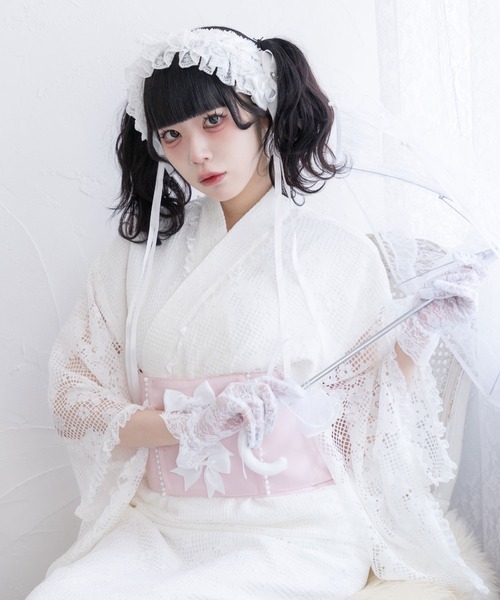 夢展望　ディアマイラブ　浴衣　ホワイト　レース セール】総レースセットアップ浴衣（浴衣）｜DearMyLove（ディア