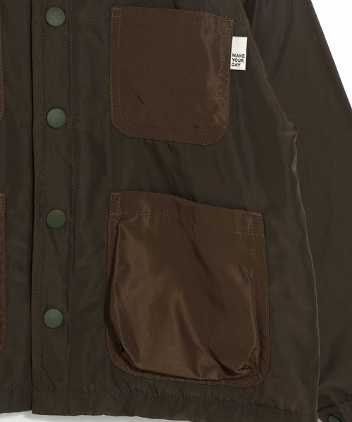 MAKE YOUR DAY（メイクユアデイ）の「バイカラージャケット■80～140cm（その他アウター・キッズ・カーキ/ブラック・80/130/110/100/140/120/90）」の5枚目の写真