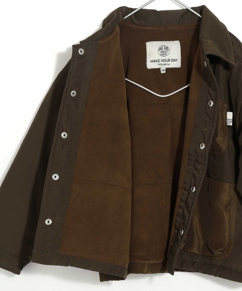 MAKE YOUR DAY（メイクユアデイ）の「バイカラージャケット■80～140cm（その他アウター・キッズ・カーキ/ブラック・80/130/110/100/140/120/90）」の9枚目の写真