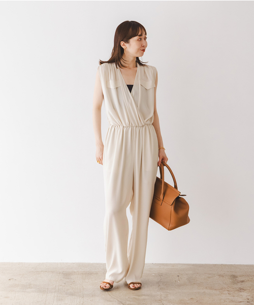 ノーブル　noble ミリタリーバックサテンオールインワン　36 Noble（ノーブル）の「【洗える】ミリタリーバックサテン