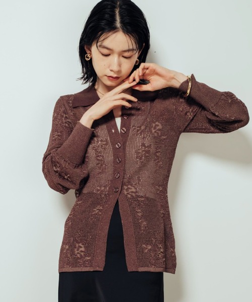 レースライクポロカーデ（カーディガン/ボレロ）｜Shelly island