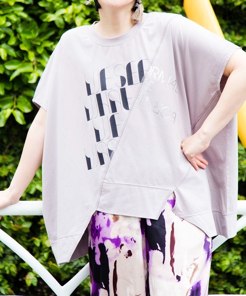 OSMOSIS(オズモーシス)の「切替プリントプルオーバー(Tシャツ/カットソー・レディース・ホワイト/ライトグレー/ブラック・ONE SIZE)」の10枚目の写真
