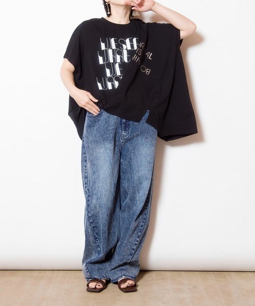 OSMOSIS(オズモーシス)の「切替プリントプルオーバー(Tシャツ/カットソー・レディース・ホワイト/ライトグレー/ブラック・ONE SIZE)」の16枚目の写真