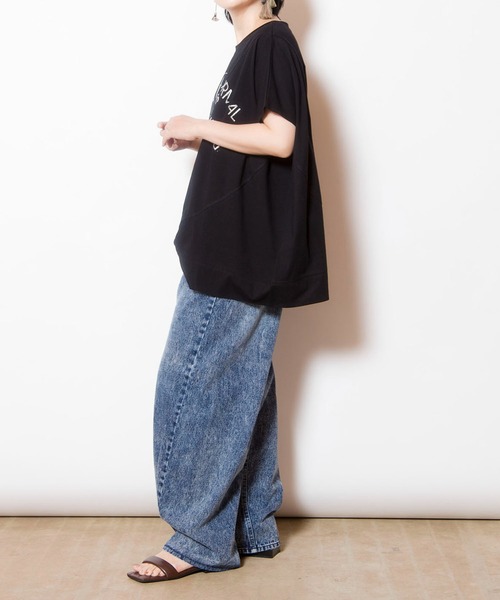 OSMOSIS(オズモーシス)の「切替プリントプルオーバー(Tシャツ/カットソー・レディース・ホワイト/ライトグレー/ブラック・ONE SIZE)」の14枚目の写真