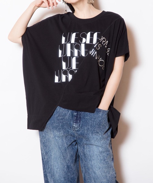 OSMOSIS(オズモーシス)の「切替プリントプルオーバー(Tシャツ/カットソー・レディース・ホワイト/ライトグレー/ブラック・ONE SIZE)」の12枚目の写真