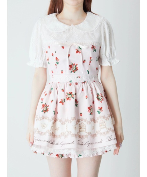 Ank Rouge（アンクルージュ）の「AFTERNOON TEA PRINT SET UP（ワンピース・レディース・ブラック/レッド/ピンク・M）」の6枚目の写真