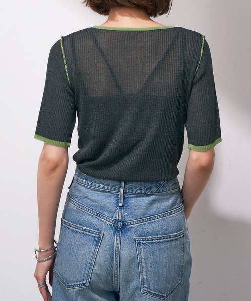 MAISON BREEZE reveur(メゾンブリーズレヴール)の「【MAISON BREEZE reveur】配色クルーネックトップス DTK(Tシャツ/カットソー・レディース・ブラウン/アイボリー/グレー/チャコールグレー・FREE)」の12枚目の写真