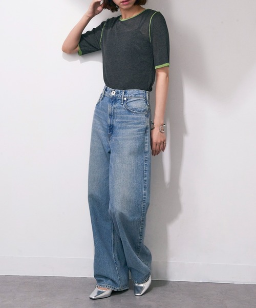 MAISON BREEZE reveur(メゾンブリーズレヴール)の「【MAISON BREEZE reveur】配色クルーネックトップス DTK(Tシャツ/カットソー・レディース・ブラウン/アイボリー/グレー/チャコールグレー・FREE)」の13枚目の写真