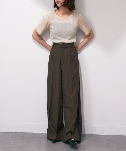 MAISON BREEZE reveur(メゾンブリーズレヴール)の「【MAISON BREEZE reveur】配色クルーネックトップス DTK(Tシャツ/カットソー・レディース・ブラウン/アイボリー/グレー/チャコールグレー・FREE)」の8枚目の写真