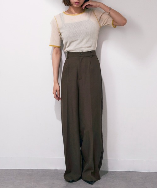 MAISON BREEZE reveur(メゾンブリーズレヴール)の「【MAISON BREEZE reveur】配色クルーネックトップス DTK(Tシャツ/カットソー・レディース・ブラウン/アイボリー/グレー/チャコールグレー・FREE)」の9枚目の写真