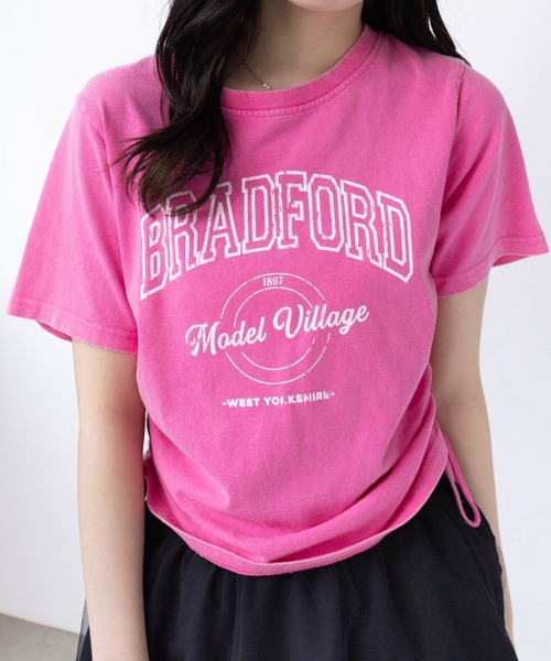 clear（クリア）の「カレッジプリントドロストTシャツ[着回し抜群 大人 カジュアル]≪SS新作≫（Tシャツ/カットソー・レディース・チャコールグレー/アイボリー/ピンク/マスタード・F）」の4枚目の写真