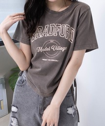 clear | カレッジプリントドロストTシャツ[着回し抜群 大人 カジュアル]≪SS新作≫(Tシャツ/カットソー)