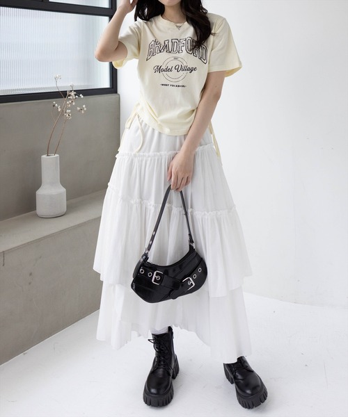 clear（クリア）の「カレッジプリントドロストTシャツ[着回し抜群 大人 カジュアル]≪SS新作≫（Tシャツ/カットソー・レディース・チャコールグレー/アイボリー/ピンク/マスタード・F）」の5枚目の写真