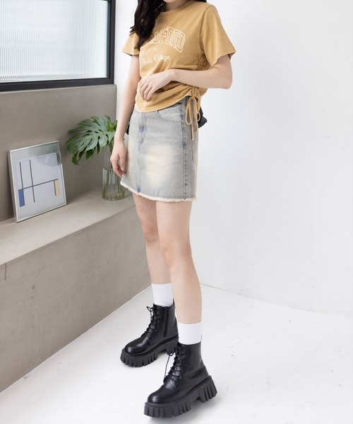 clear（クリア）の「カレッジプリントドロストTシャツ[着回し抜群 大人 カジュアル]≪SS新作≫（Tシャツ/カットソー・レディース・チャコールグレー/アイボリー/ピンク/マスタード・F）」の8枚目の写真