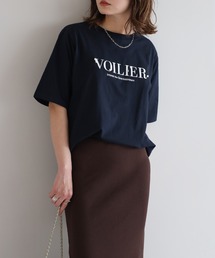 パール付きロゴ半袖Tシャツ