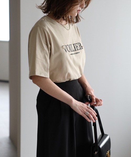 セール】パール付きロゴ半袖Tシャツ（Tシャツ/カットソー