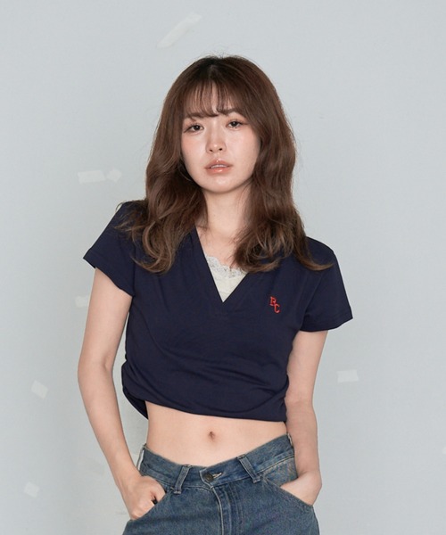 RAY CASSIN（レイカズン）の「フードスキッパーTシャツ（Tシャツ/カットソー・レディース・ネイビー/グレー/レッド/ホワイト系その他・FREE）」の4枚目の写真