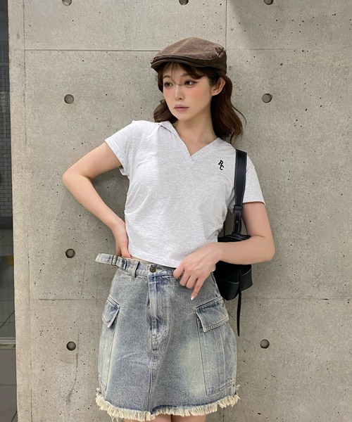 RAY CASSIN（レイカズン）の「フードスキッパーTシャツ（Tシャツ/カットソー・レディース・ネイビー/グレー/レッド/ホワイト系その他・FREE）」の22枚目の写真