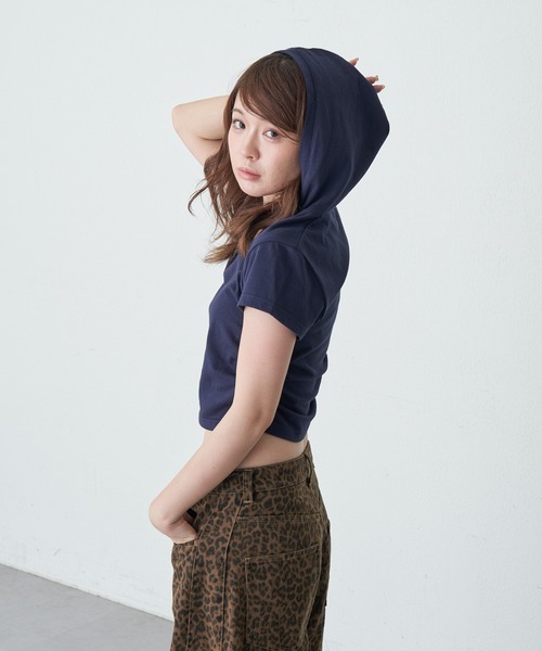 RAY CASSIN（レイカズン）の「フードスキッパーTシャツ（Tシャツ/カットソー・レディース・ネイビー/グレー/レッド/ホワイト系その他・FREE）」の15枚目の写真