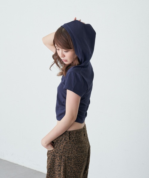 RAY CASSIN（レイカズン）の「フードスキッパーTシャツ（Tシャツ/カットソー・レディース・ネイビー/グレー/レッド/ホワイト系その他・FREE）」の21枚目の写真