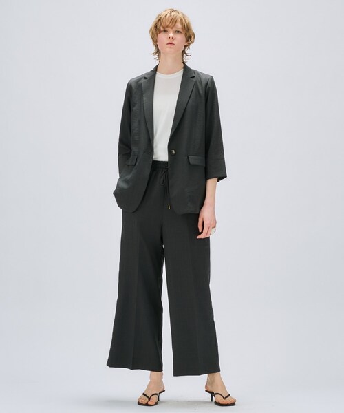 cloenc（クロエンス）の「【セットアップ／手洗い可】ドライタッチイージーワイドパンツ（その他パンツ・レディース・ダークブラウン/スミクロ/グレー・02/03/01）」の5枚目の写真