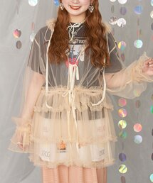 CIAOPANIC | 【＠yuna_maruu企画】【Me＋Me/ミープラスミー】チュールフリルシアーフーディーブラウス(シャツ/ブラウス)