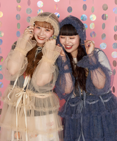 ブラウス シャツ 「＠yuna_maruu企画」「Me＋Me/ミープラスミー」チュールフリルシアーフーディーブラウス レディース セール】【＠yuna_maruu企画】【Me＋Me/ミープラスミー