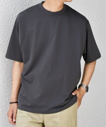 SHIPS any: JAPAN MADE ハイゲージ コットン リラックス リブネック Tシャツ◇