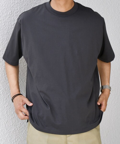 SHIPS any(シップス エニィ)の「SHIPS any: JAPAN MADE ハイゲージ コットン リラックス リブネック Tシャツ◇(Tシャツ/カットソー・メンズ・ライトブルー/ホワイト/ダークグレー/ネイビー・SMALL/X-LARGE/LARGE/MEDIUM)」の12枚目の写真