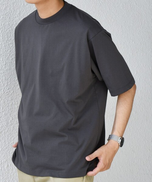 SHIPS any(シップス エニィ)の「SHIPS any: JAPAN MADE ハイゲージ コットン リラックス リブネック Tシャツ◇(Tシャツ/カットソー・メンズ・ライトブルー/ホワイト/ダークグレー/ネイビー・SMALL/X-LARGE/LARGE/MEDIUM)」の13枚目の写真