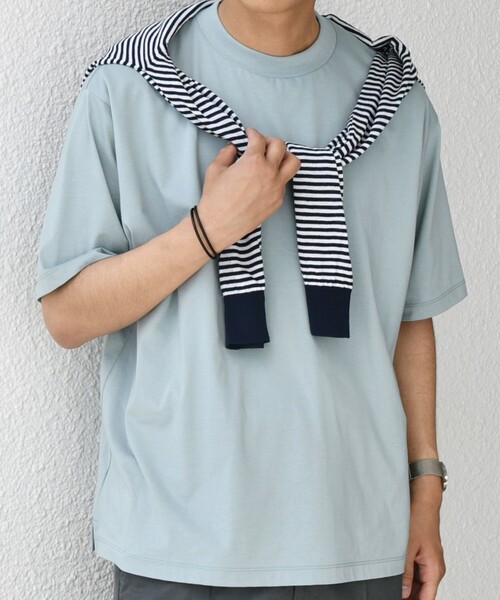 SHIPS any(シップス エニィ)の「SHIPS any: JAPAN MADE ハイゲージ コットン リラックス リブネック Tシャツ◇(Tシャツ/カットソー・メンズ・ライトブルー/ホワイト/ダークグレー/ネイビー・SMALL/X-LARGE/LARGE/MEDIUM)」の17枚目の写真