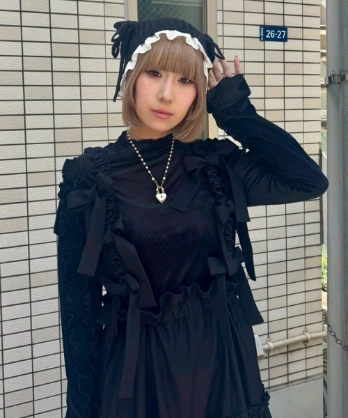 Candy Stripper(キャンディストリッパー)の「BABY RIBBON ビーニー(ニットキャップ/ビーニー・レディース・レッド/アイボリー/ブラック・FREE)」の16枚目の写真