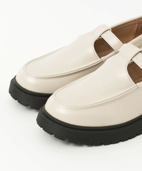 BEAMS HEART（ビームスハート）の「Tストラップ付 モカシン（モカシン/デッキシューズ・レディース・ワイン/ブラック/ホワイト系その他5・LARGE/MEDIUM/SMALL）」の5枚目の写真