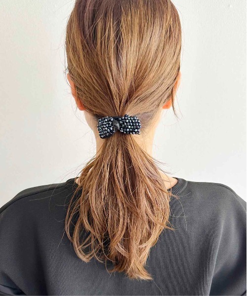 PICCIN(ピッチン)の「キラキラリボンヘアークリップ(バレッタ/ヘアクリップ・レディース・オフホワイト/ブラック/ネイビー・FREE)」の14枚目の写真