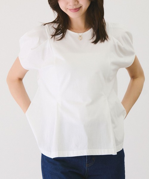 Jayro（ジャイロ）の「コットン天竺プルオーバー（Tシャツ/カットソー・レディース・ブラック/サックスブルー/ホワイト・M）」の2枚目の写真