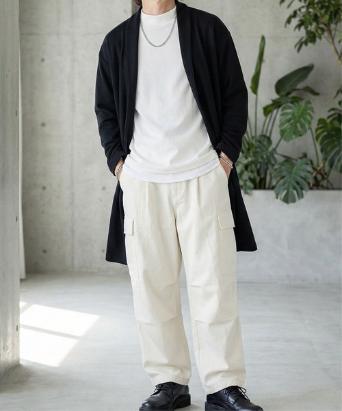 Mossimo（モッシモ）の「MOSSIMO ポンチショールカーディガン【ユニセックス】（カーディガン/ボレロ・メンズ・ブラック/チャコールグレー・L/M/S/XL）」の2枚目の写真