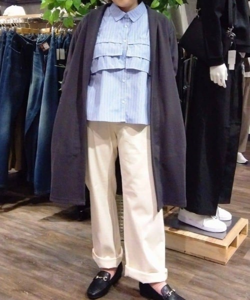 Mossimo（モッシモ）の「MOSSIMO ポンチショールカーディガン【ユニセックス】（カーディガン/ボレロ・メンズ・ブラック/チャコールグレー・L/M/S/XL）」の9枚目の写真