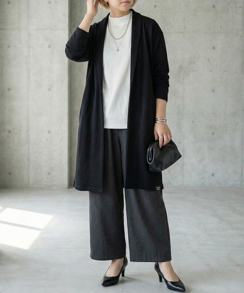 Mossimo（モッシモ）の「MOSSIMO ポンチショールカーディガン【ユニセックス】（カーディガン/ボレロ・メンズ・ブラック/チャコールグレー・L/M/S/XL）」の12枚目の写真