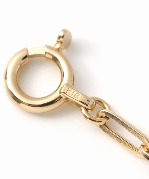 お値引き❣️✨ゴールドカラーリンクチェーンネックレス✨ 58cm K18/Pt「0.09ct~0.1ctピコ」チェーンリング ー イエローゴールド