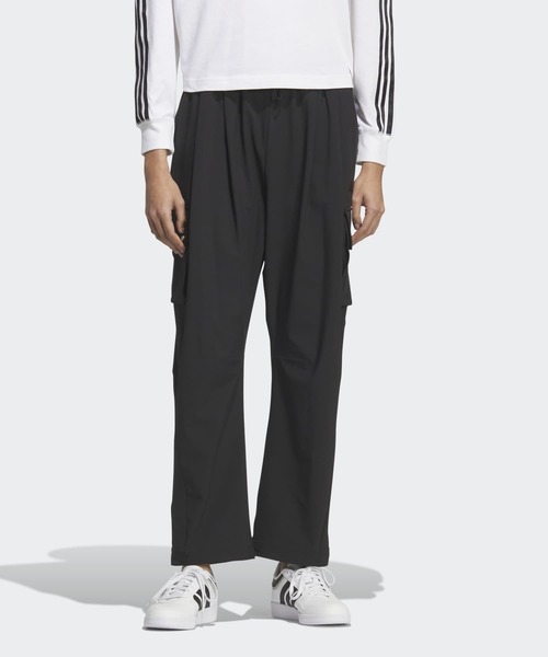 adidas（アディダス）の「ラックスフロー オールデイズ ルーズフィット ストレッチ ウーブン カーゴパンツ / アディダス adidas（カーゴパンツ・レディース・ブラウン/グリーン/ブラック・SMALL/MEDIUM/LARGE/XX-LARGE/X-SMALL/X-LARGE）」の2枚目の写真