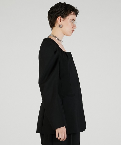 PRANK PROJECT（プランクプロジェクト）の「スクエアネックジャケット / Square neck jacket（その他アウター・レディース・ブラック/グレー・FREE）」の21枚目の写真