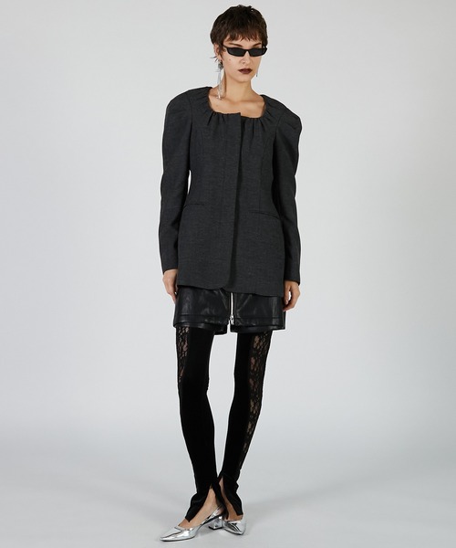 PRANK PROJECT（プランクプロジェクト）の「スクエアネックジャケット / Square neck jacket（その他アウター・レディース・ブラック/グレー・FREE）」の5枚目の写真