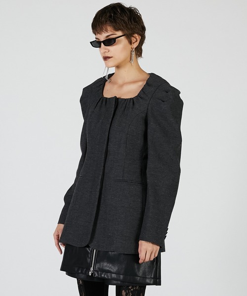 PRANK PROJECT（プランクプロジェクト）の「スクエアネックジャケット / Square neck jacket（その他アウター・レディース・ブラック/グレー・FREE）」の19枚目の写真