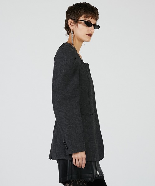 PRANK PROJECT（プランクプロジェクト）の「スクエアネックジャケット / Square neck jacket（その他アウター・レディース・ブラック/グレー・FREE）」の17枚目の写真